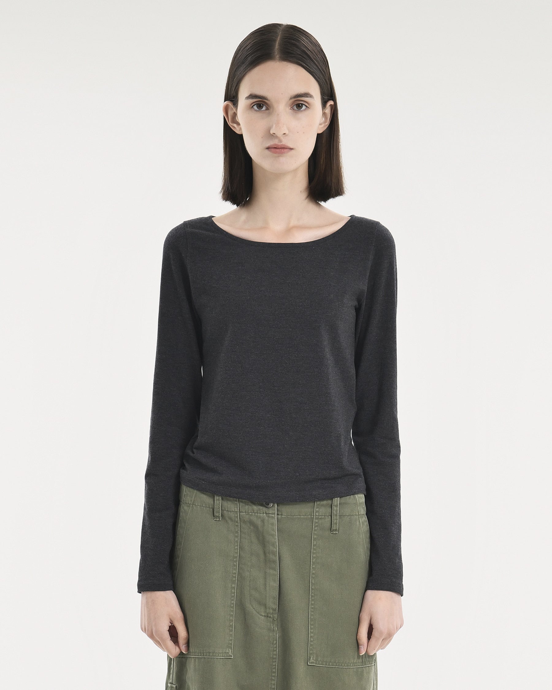 Brownyard - Scoopneck Long Sleeve (Charcoal) product image 1 | TRAB K-Fashion Australia