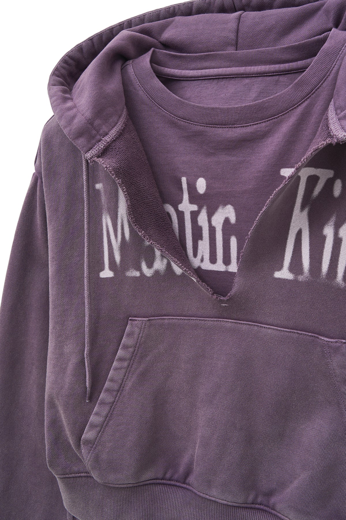 Matin Kim - Washed Layered Crop Hoody (Purple) product image 5 | TRAB K-Fashion Australia