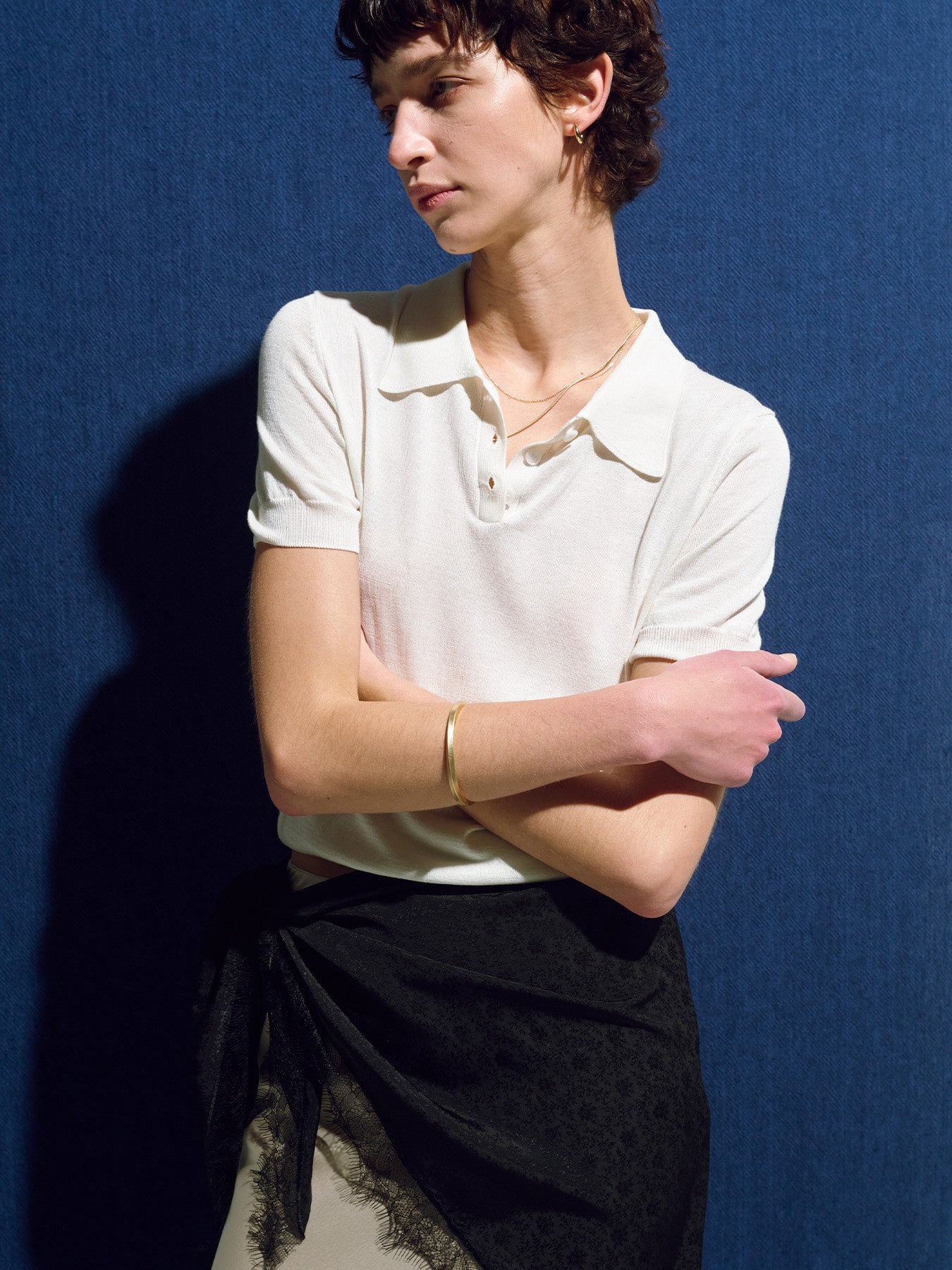 Tonywack - Silk Cotton Polo Shirt (Off White) product image 3 | TRAB K-Fashion Australia