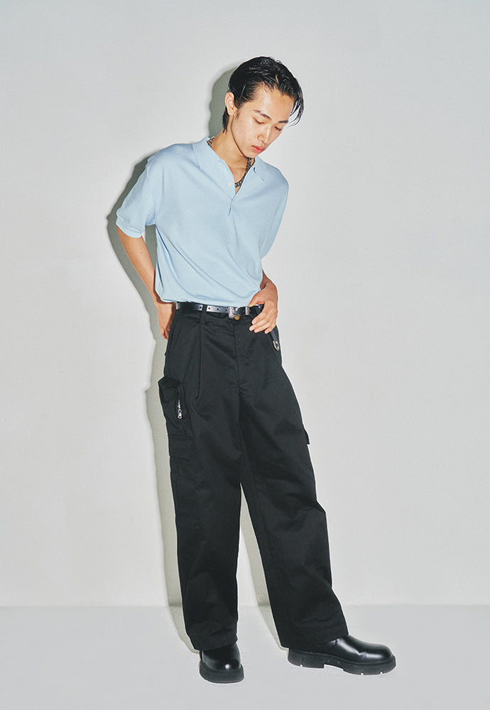 Tonywack - High Gauge Silk Cotton Polo Knit (Baby Blue) product image 3 | TRAB K-Fashion Australia