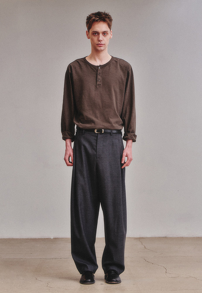 Art if acts - Garment Dyed Henley Long Sleeve (Charcoal) product image 3 | TRAB K-Fashion Australia