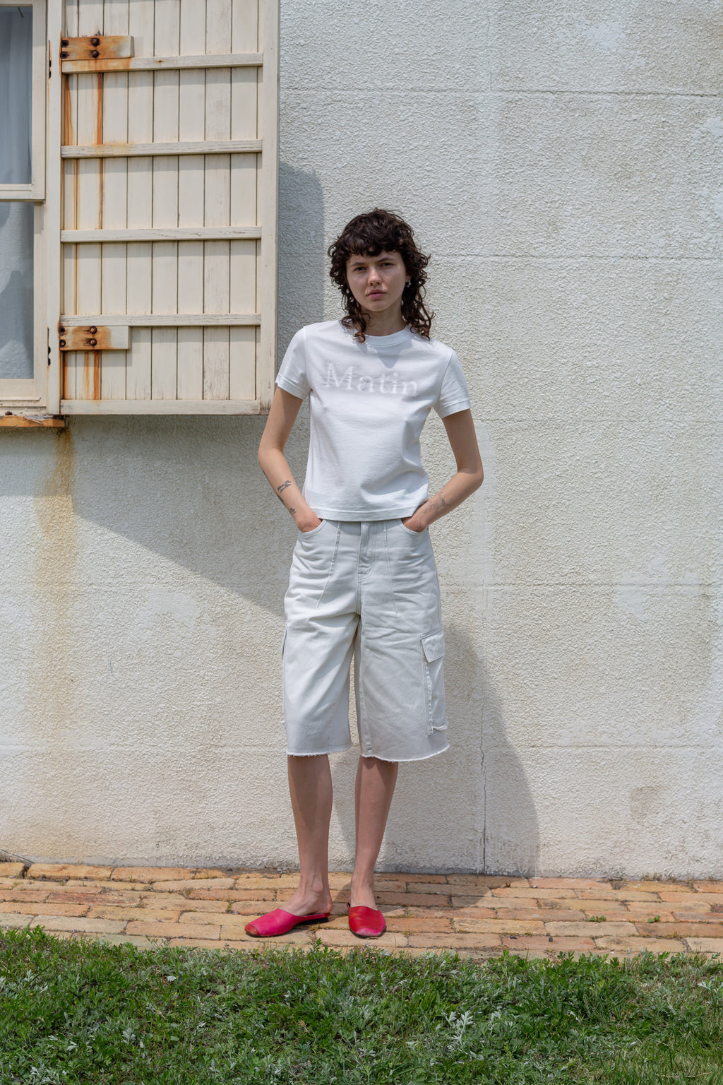 Matin Kim - Matin Shadow Typo Top (White) product image 4 | TRAB K-Fashion Australia