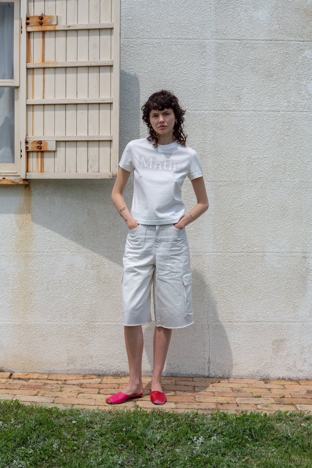 Matin Kim - Matin Shadow Typo Top (White) product image 4 | TRAB K-Fashion Australia