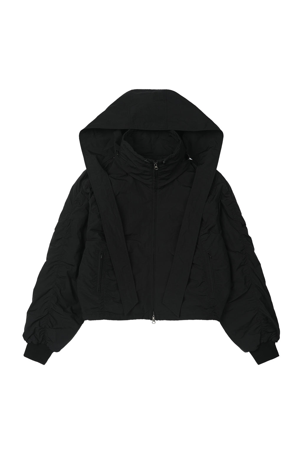 Deinet - Parka Ring Hooded Cropped Jumper (Black) product image 9 | TRAB K-Fashion Australia