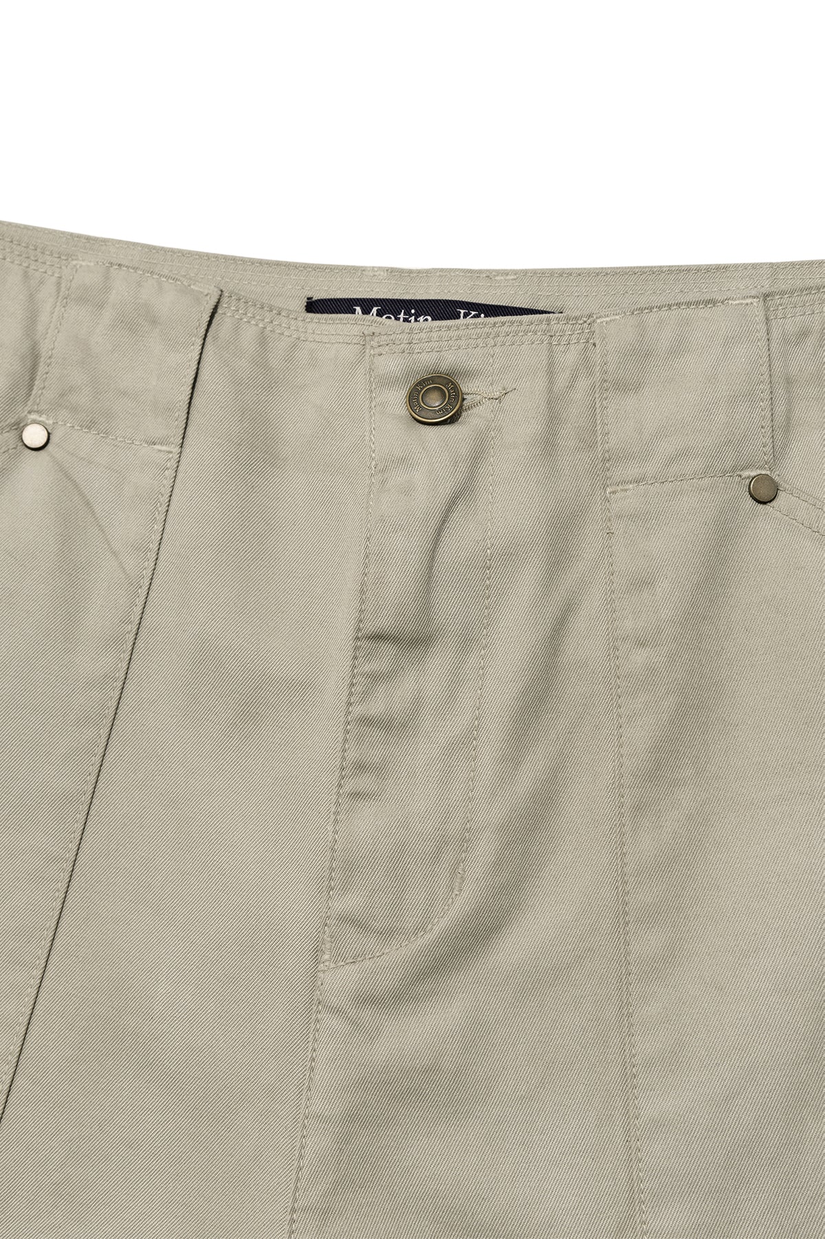 Matin Kim - Coated Cotton Bermuda Pants (Beige) product image 3 | TRAB K-Fashion Australia
