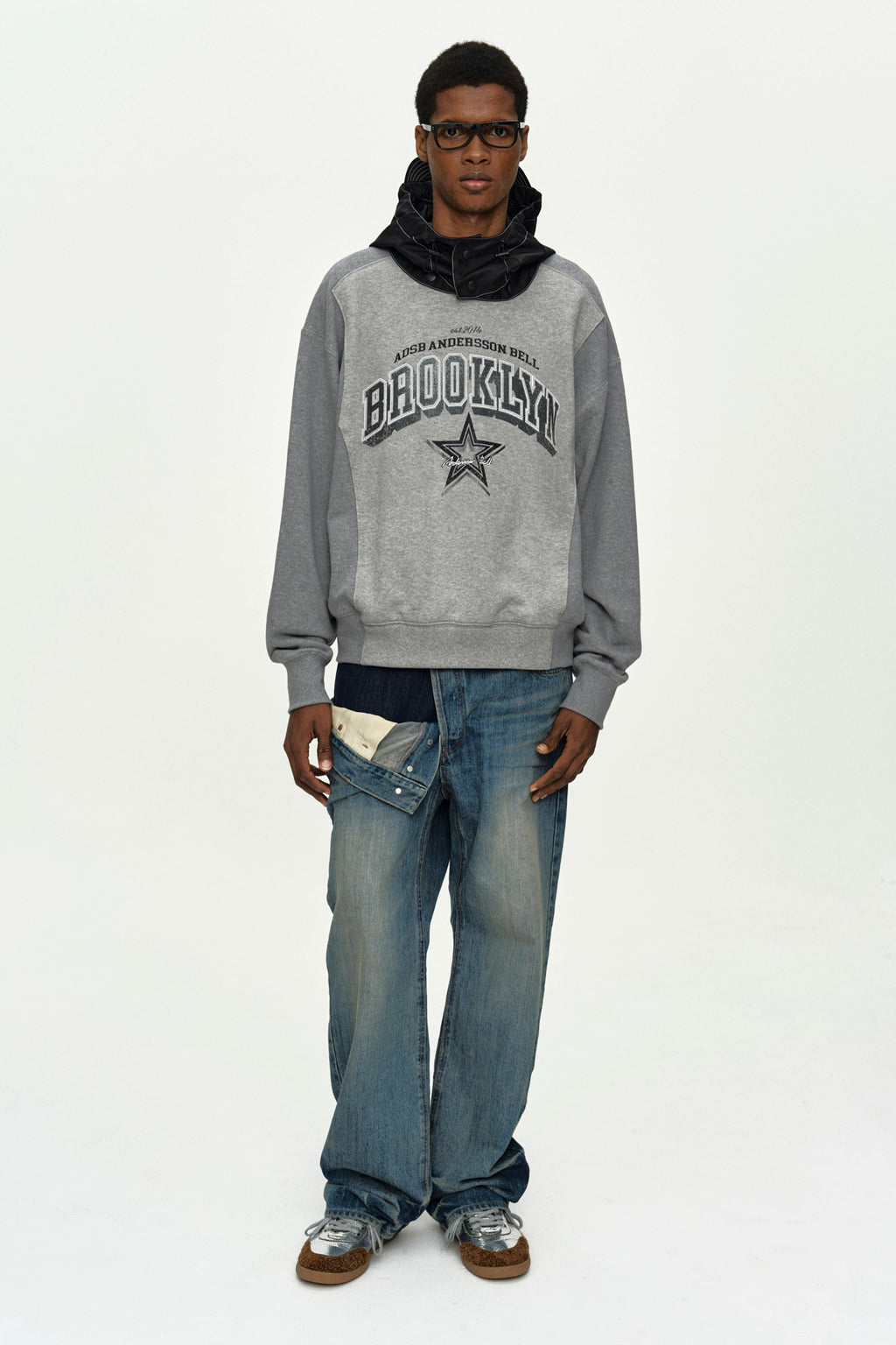 Andersson Bell - Unisex Asymmetric Layered Wide-Leg Jeans (Blue) product image 11 | TRAB K-Fashion Australia