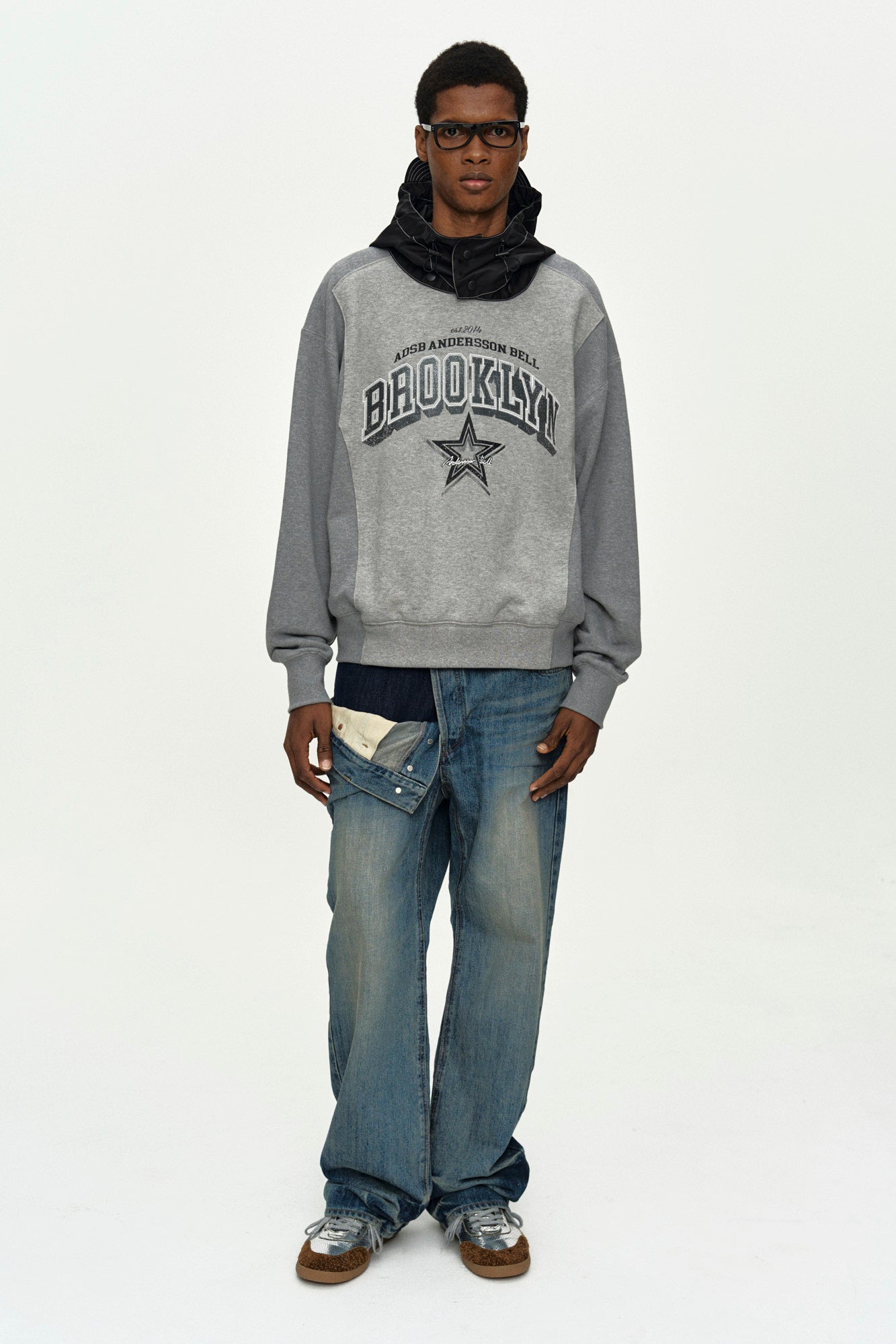Andersson Bell - Unisex Asymmetric Layered Wide-Leg Jeans (Blue) product image 11 | TRAB K-Fashion Australia