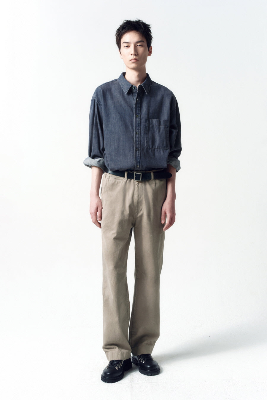 Insilence - Vintage Washed Denim Shirt (Vintage Indigo) product image 1 | TRAB K-Fashion Australia