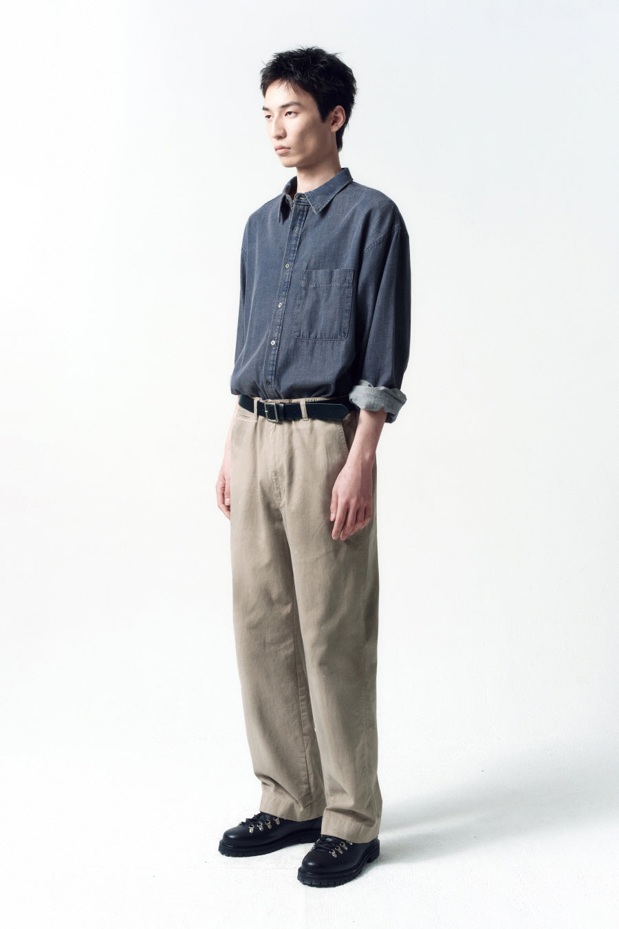 Insilence - Vintage Washed Denim Shirt (Vintage Indigo) product image 3 | TRAB K-Fashion Australia