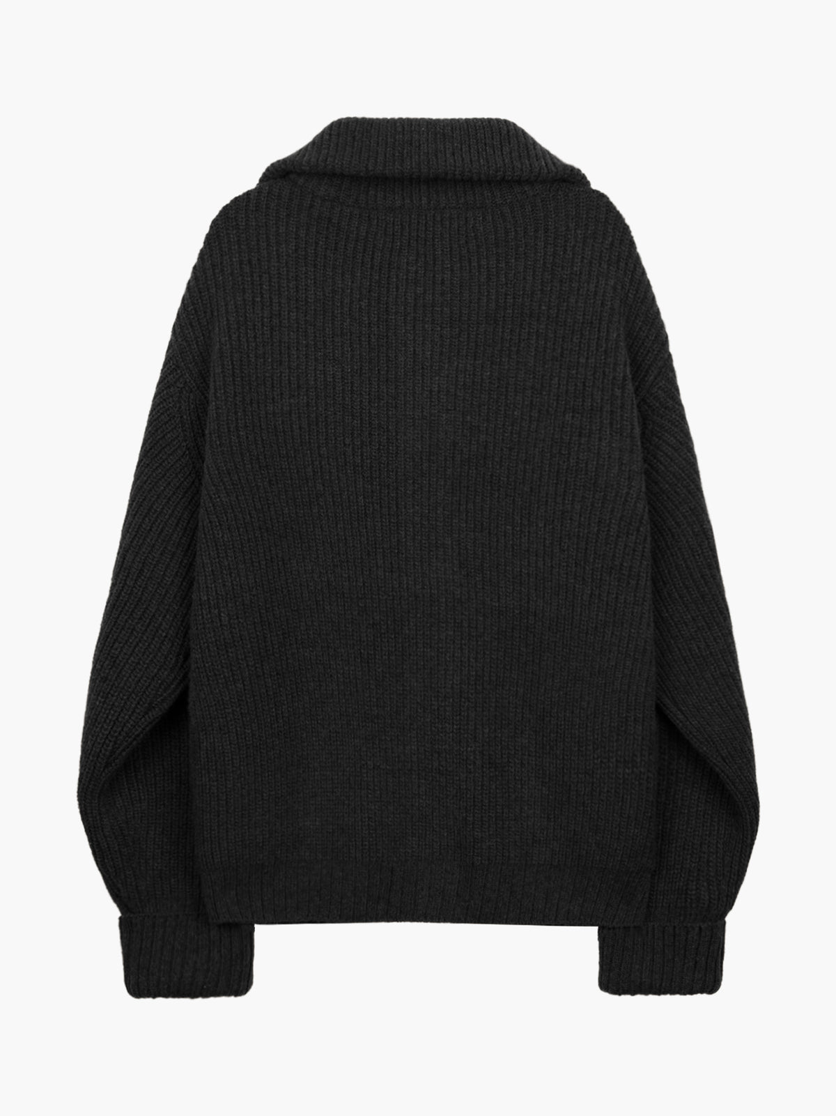 Jiyong Kim - Sun-Bleached Wide Collar Knit Cardigan (Black) product image 11 | TRAB K-Fashion Australia
