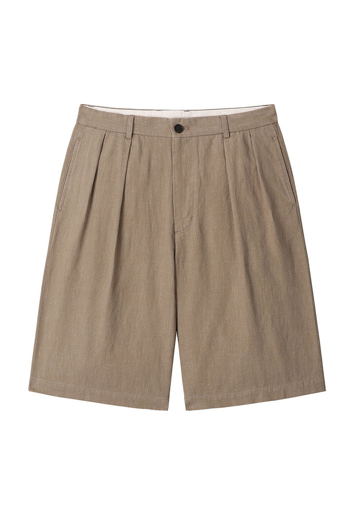 Art if acts - Washed Linen Bermuda Shorts (Khaki Beige) product image 6 | TRAB K-Fashion Australia
