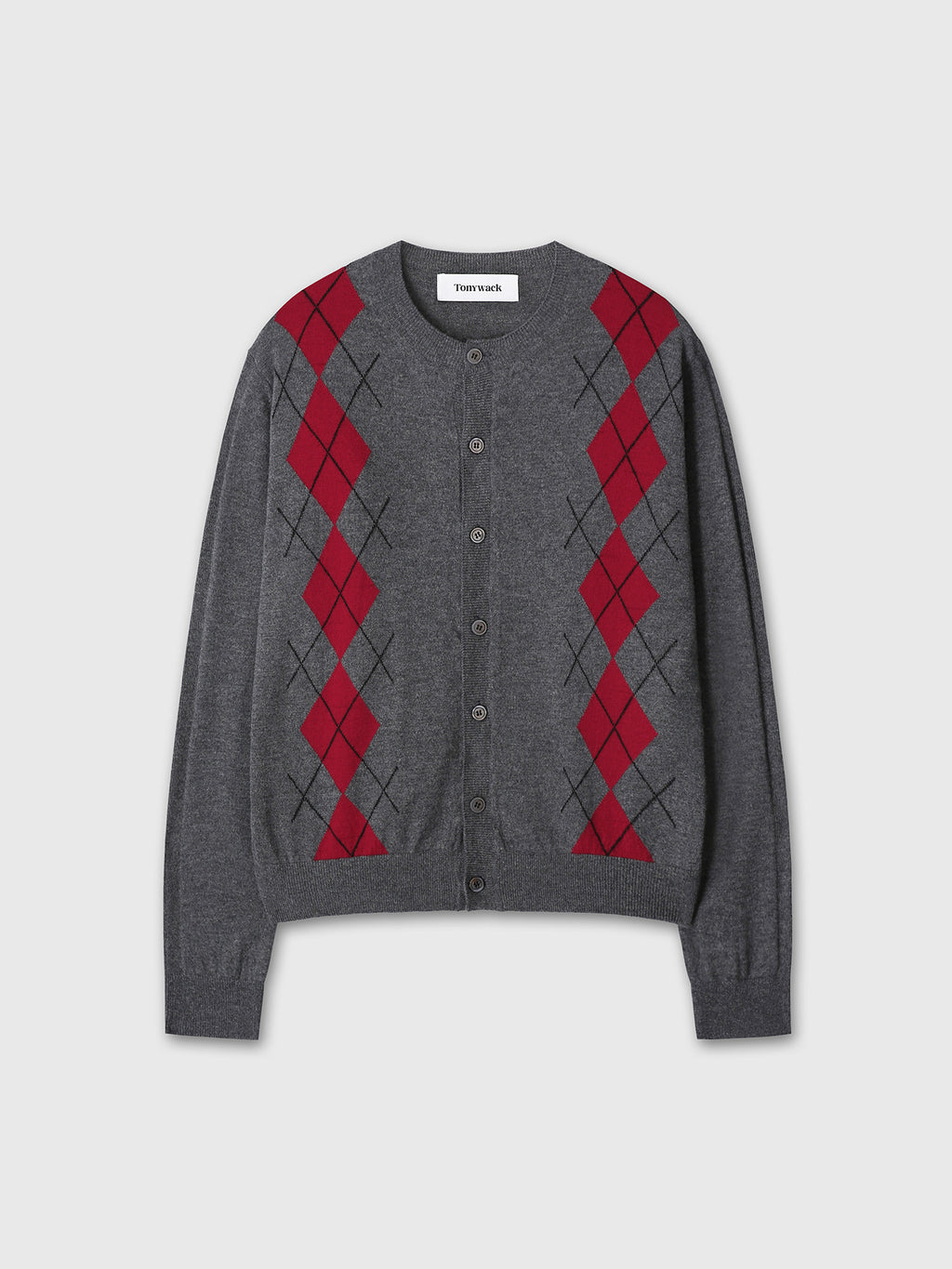 Tonywack - Merino Wool Argyle Cardigan (Grey/Red) product image 10 | TRAB K-Fashion Australia