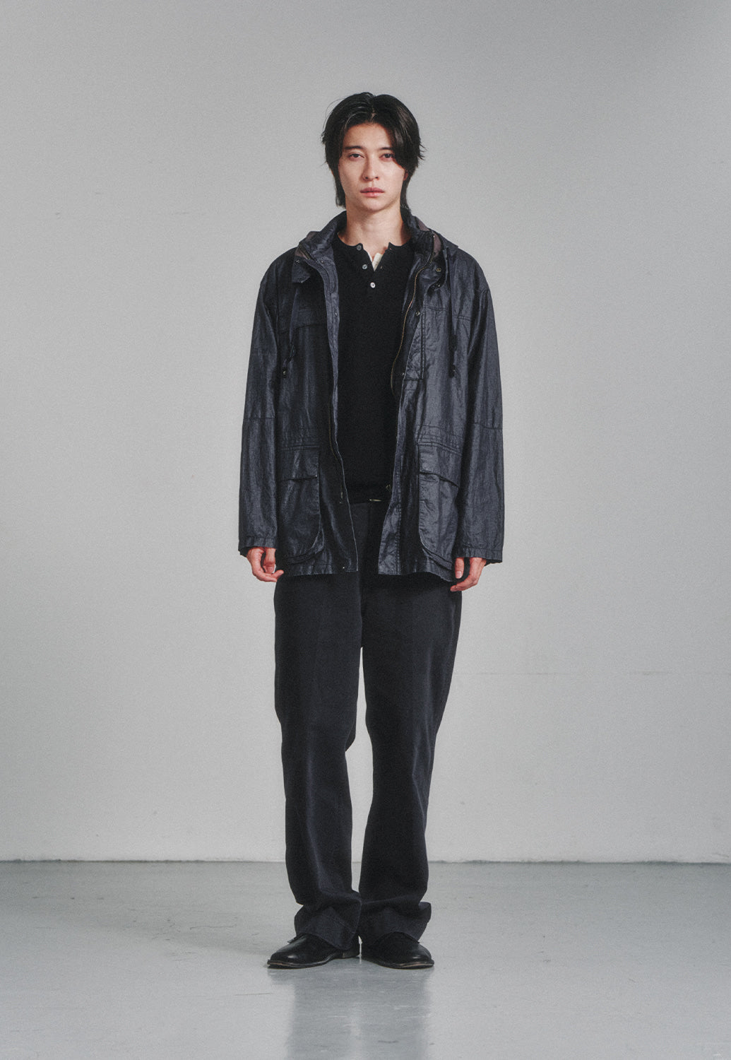 Art if acts - Linen Rain Parka (Navy) product image 2 | TRAB K-Fashion Australia