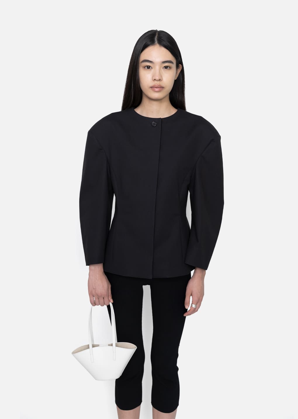 Amomento - Curved Silhouette Jacket (Black) product image 3 | TRAB K-Fashion Australia