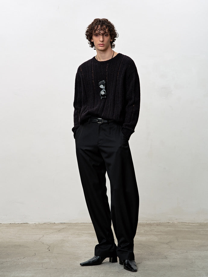 Tonywack - Kid Mohair Distressed Ribbed Sweater (Black) product image 4 | TRAB K-Fashion Australia