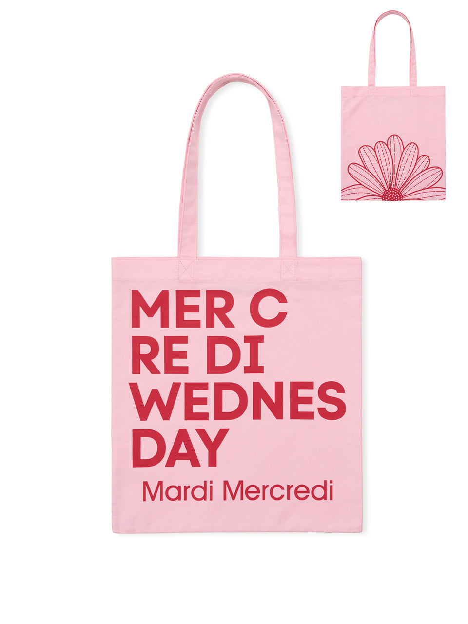 Mardi Mercredi - Canvas Bag Flower Du Mercredi (Lightpink Red) product image 1 | TRAB K-Fashion Australia