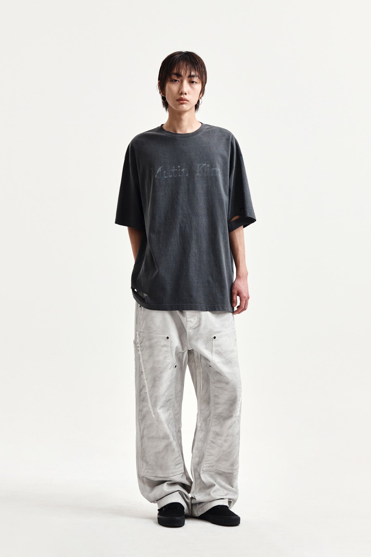 Matin Kim - Distressed Logo Top (Charcoal) product image 8 | TRAB K-Fashion Australia