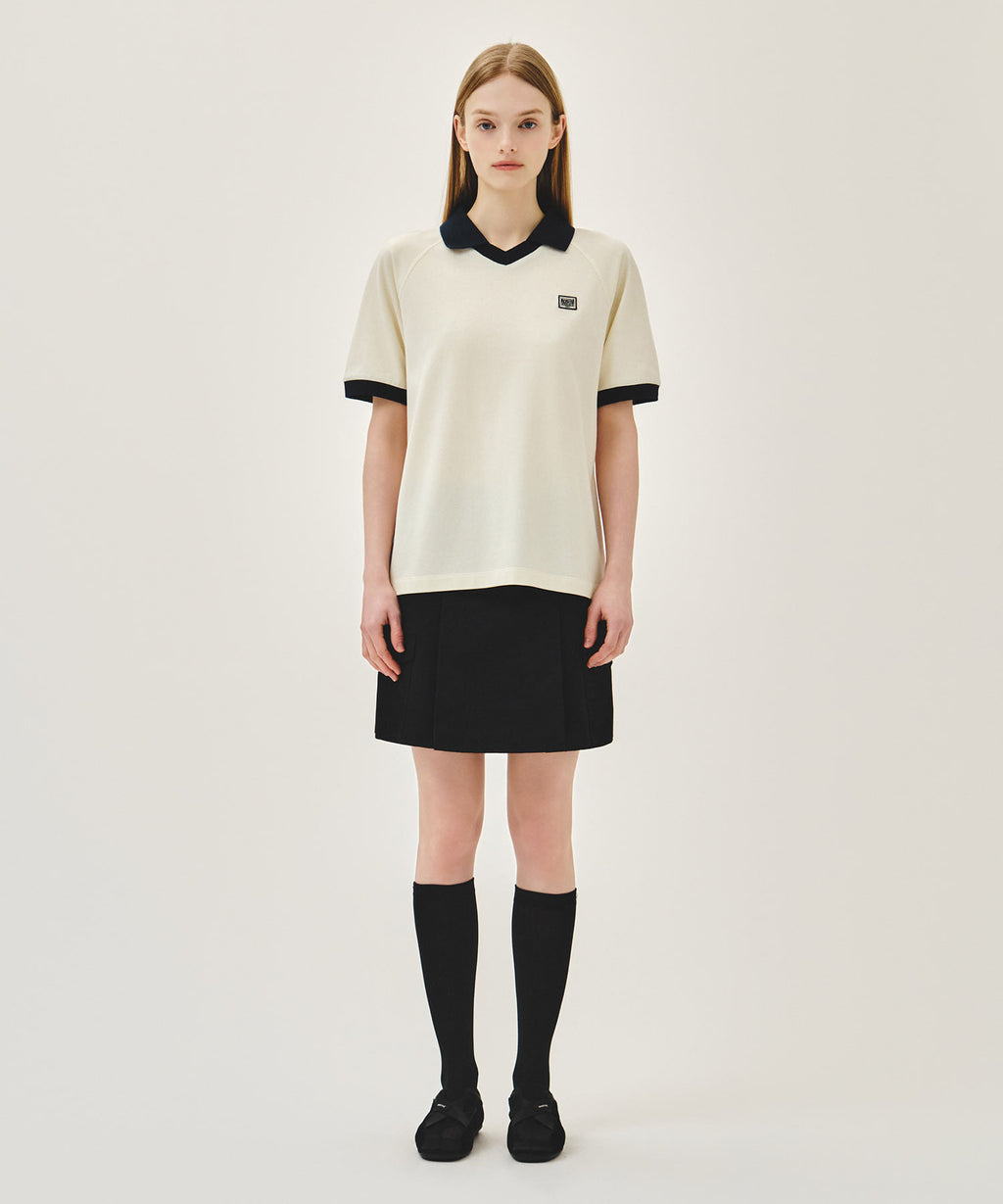 Marithe & Francois Girbaud - Small Classic Logo Pk Collar Point Tee (Ivory) product image 4 | TRAB K-Fashion Australia