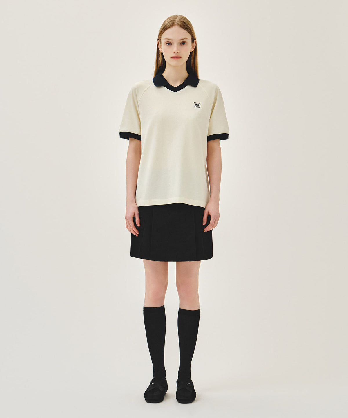Marithe & Francois Girbaud - Small Classic Logo Pk Collar Point Tee (Ivory) product image 4 | TRAB K-Fashion Australia