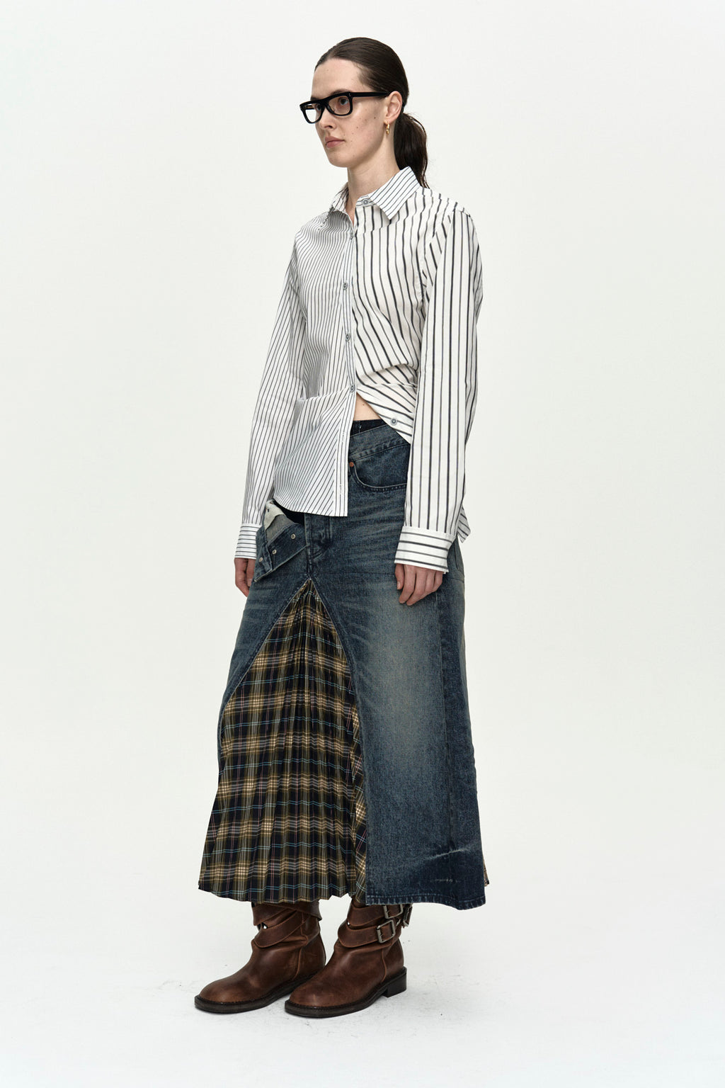Andersson Bell - Noa Striped Twist-Tuck Shirt (Off-White) product image 2 | TRAB K-Fashion Australia