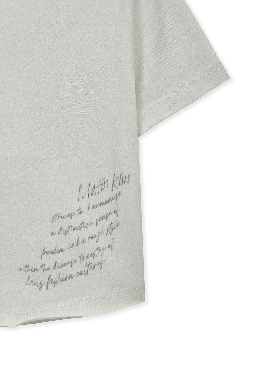 Matin Kim - Graffiti Round Hem Crop Top (Cream) product image 4 | TRAB K-Fashion Australia