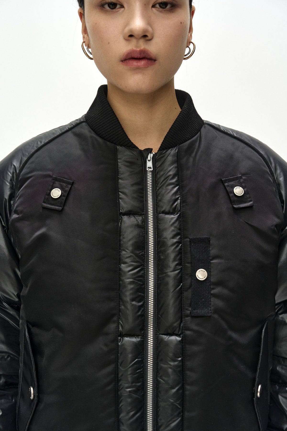 Andersson Bell - Unisex Bomber Layered Down Jacket (Black) product image 10 | TRAB K-Fashion Australia