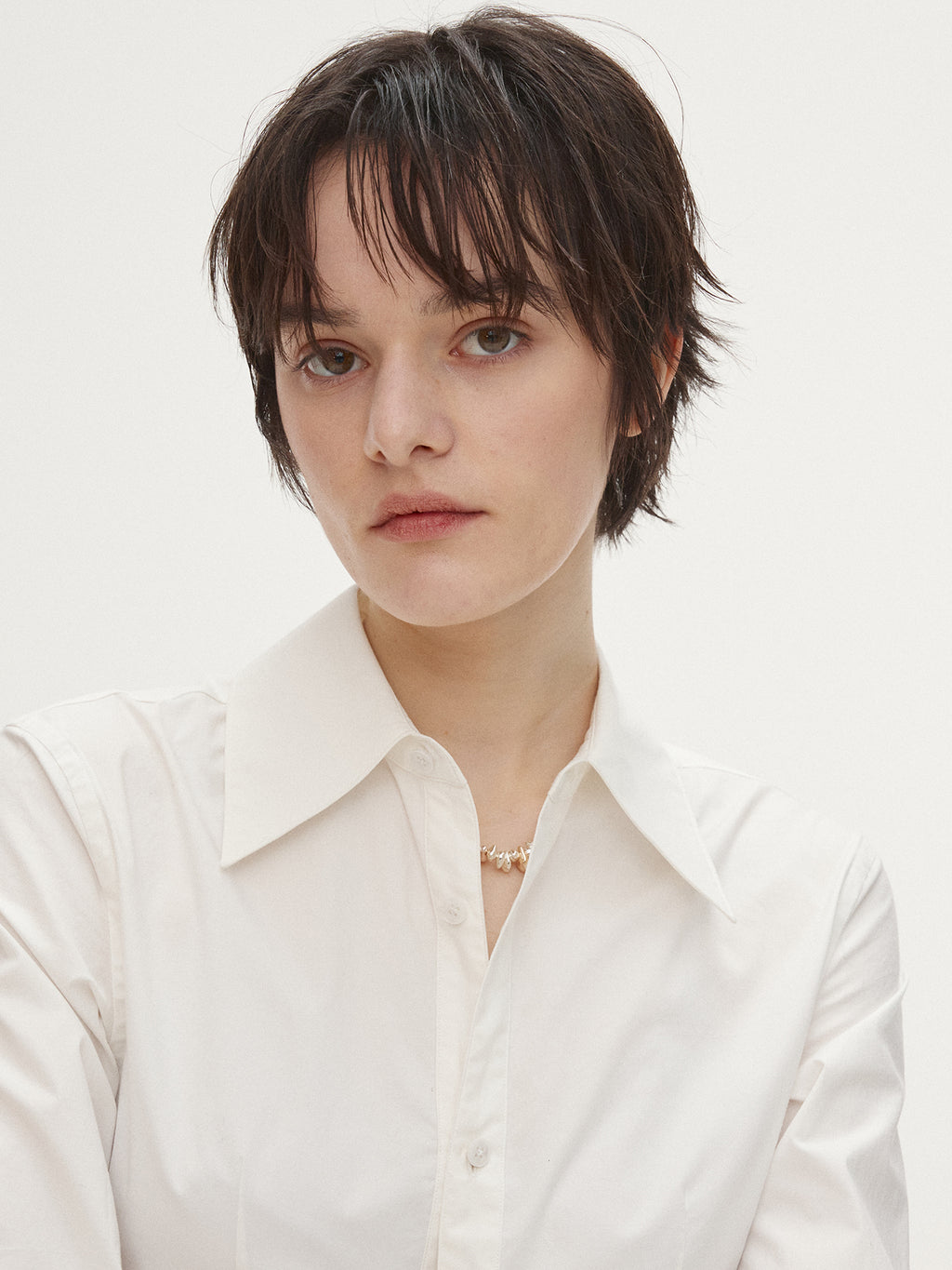 Tonywack - Elasticated Cotton Slim-Fit Shirt (Off White) product image 2 | TRAB K-Fashion Australia