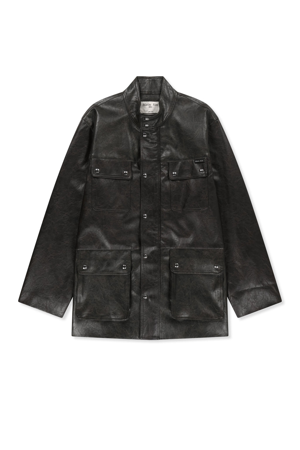 Matin Kim - Faux Leather Safari Jacket (Brown) product image 12 | TRAB K-Fashion Australia
