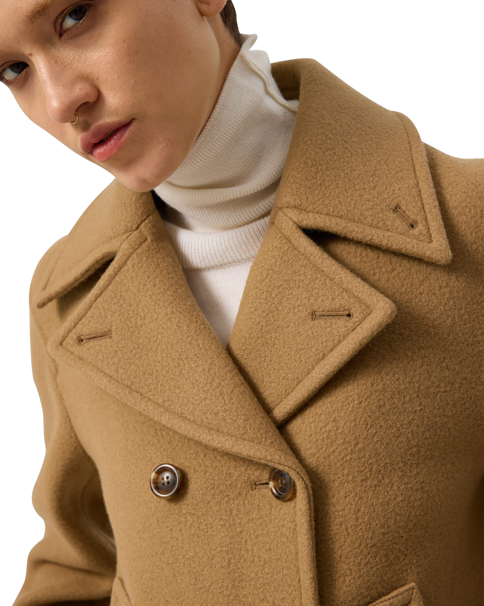 Kimhe Kim - Classic Pea Coat (Beige) product image 10 | TRAB K-Fashion Australia