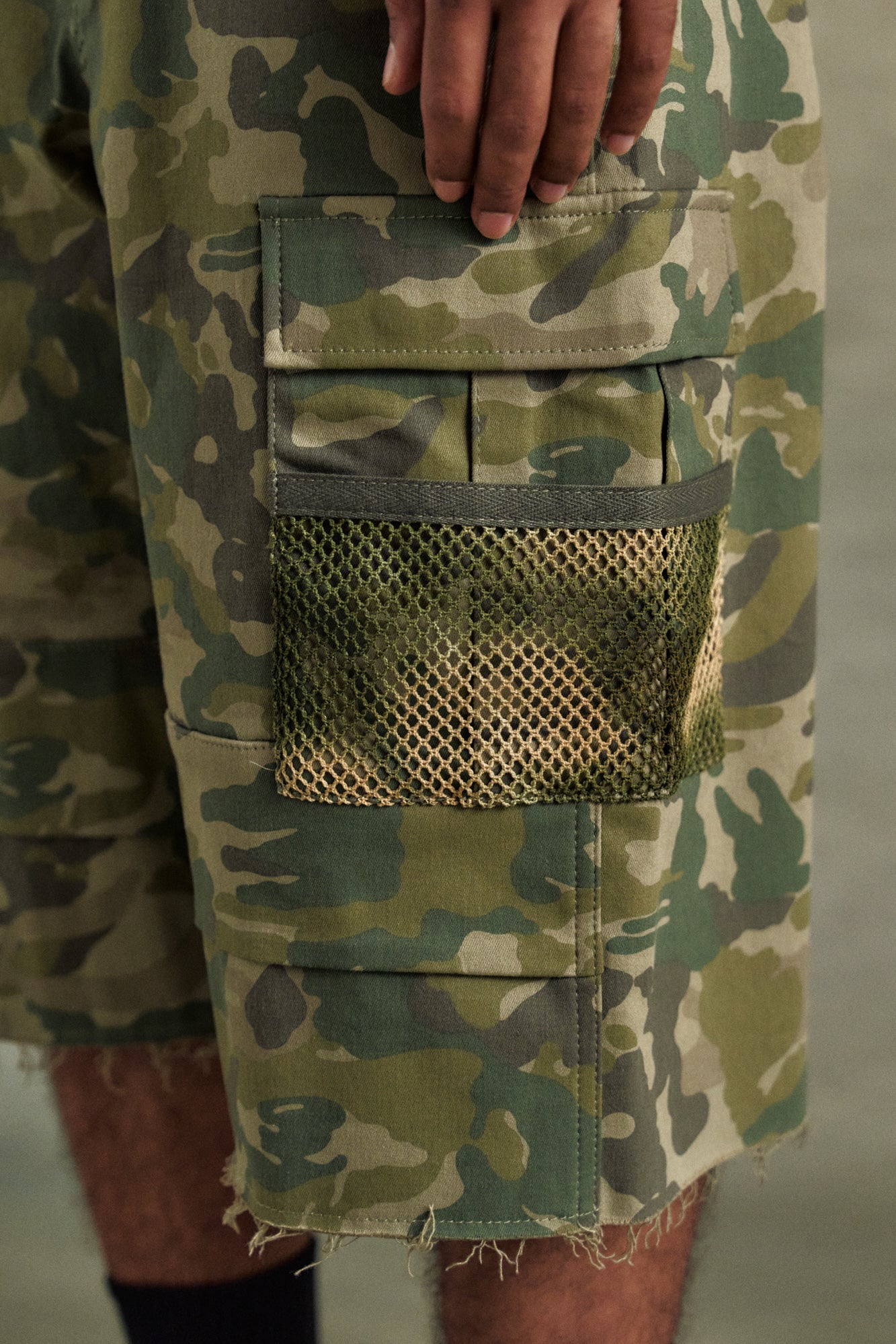 Andersson Bell - Depot Camouflage Cargo Shorts (Khaki) product image 4 | TRAB K-Fashion Australia
