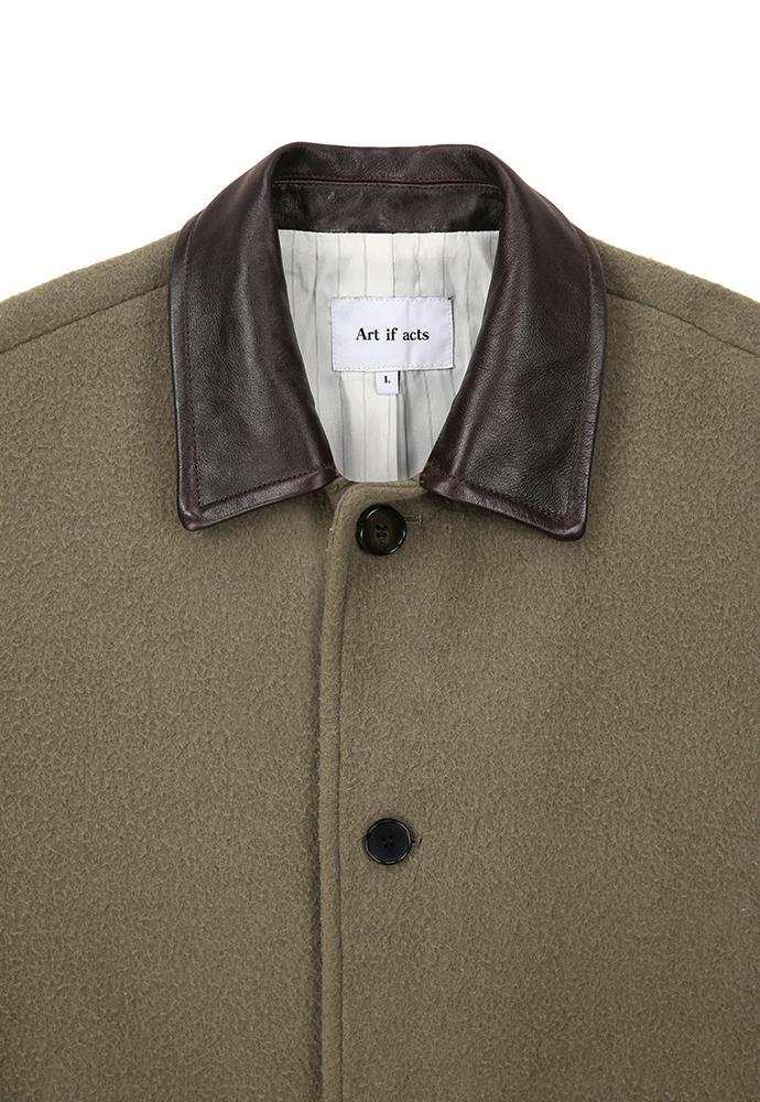 Art if acts - Leather Collar Casentino Half Coat (Moss Grey) product image 9 | TRAB K-Fashion Australia