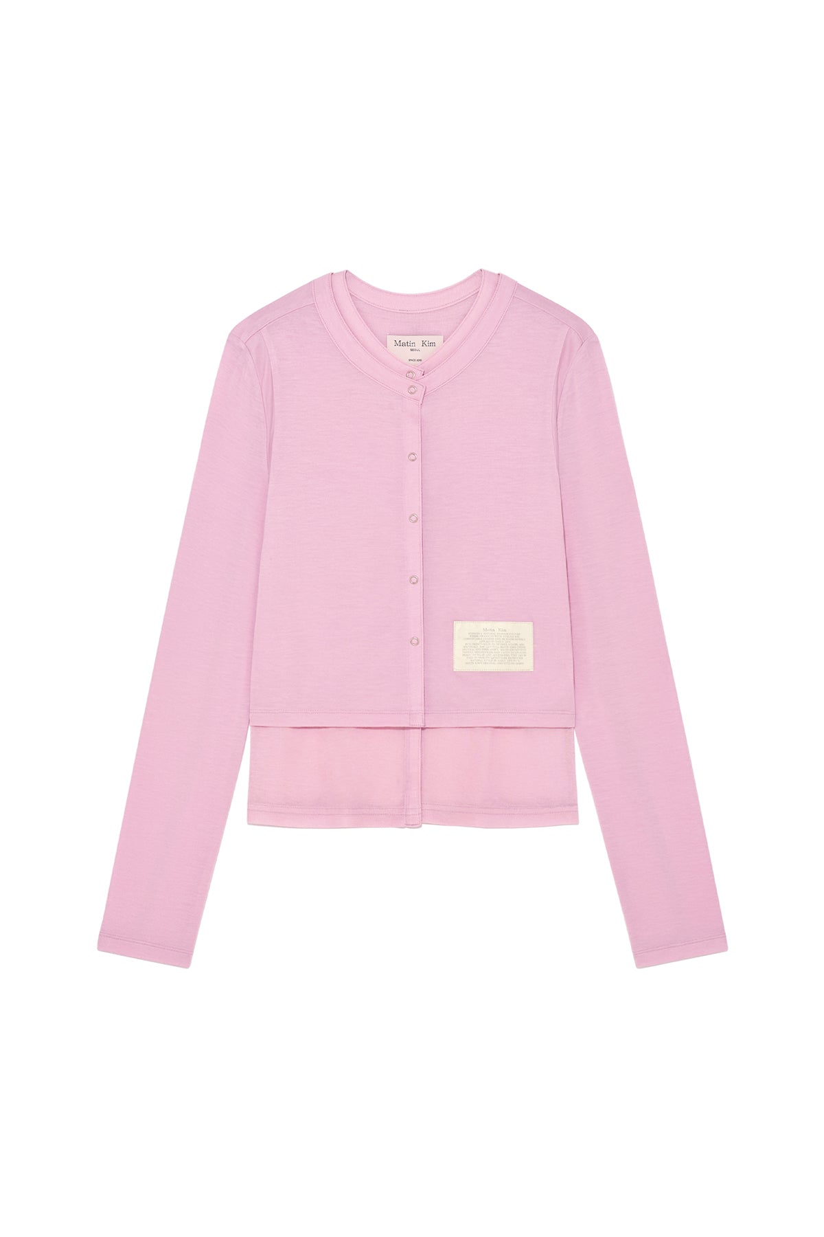 Matin Kim - Layered Snap Cardigan (Light Pink) product image 1 | TRAB K-Fashion Australia