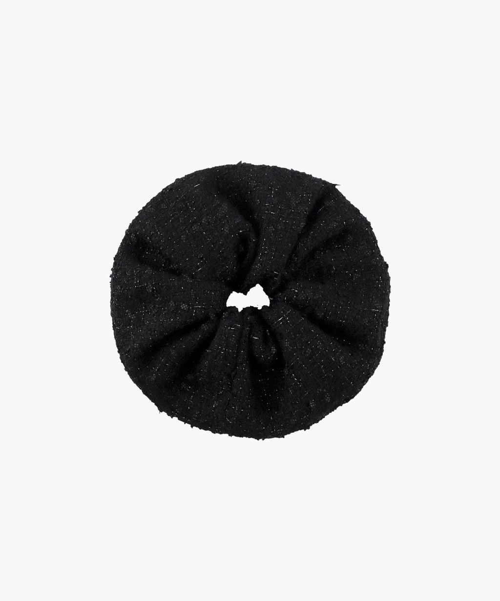 Marithe & Francois Girbaud - Classic Logo Tweed Big Scrunchie (Black) product image 2 | TRAB K-Fashion Australia