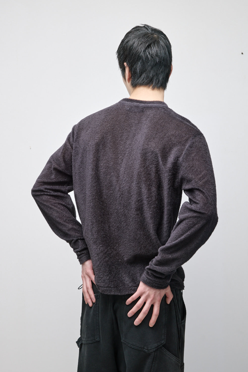 Hatchingroom - Fuzzy Mesh Tee (Charcoal) product image 13 | TRAB K-Fashion Australia