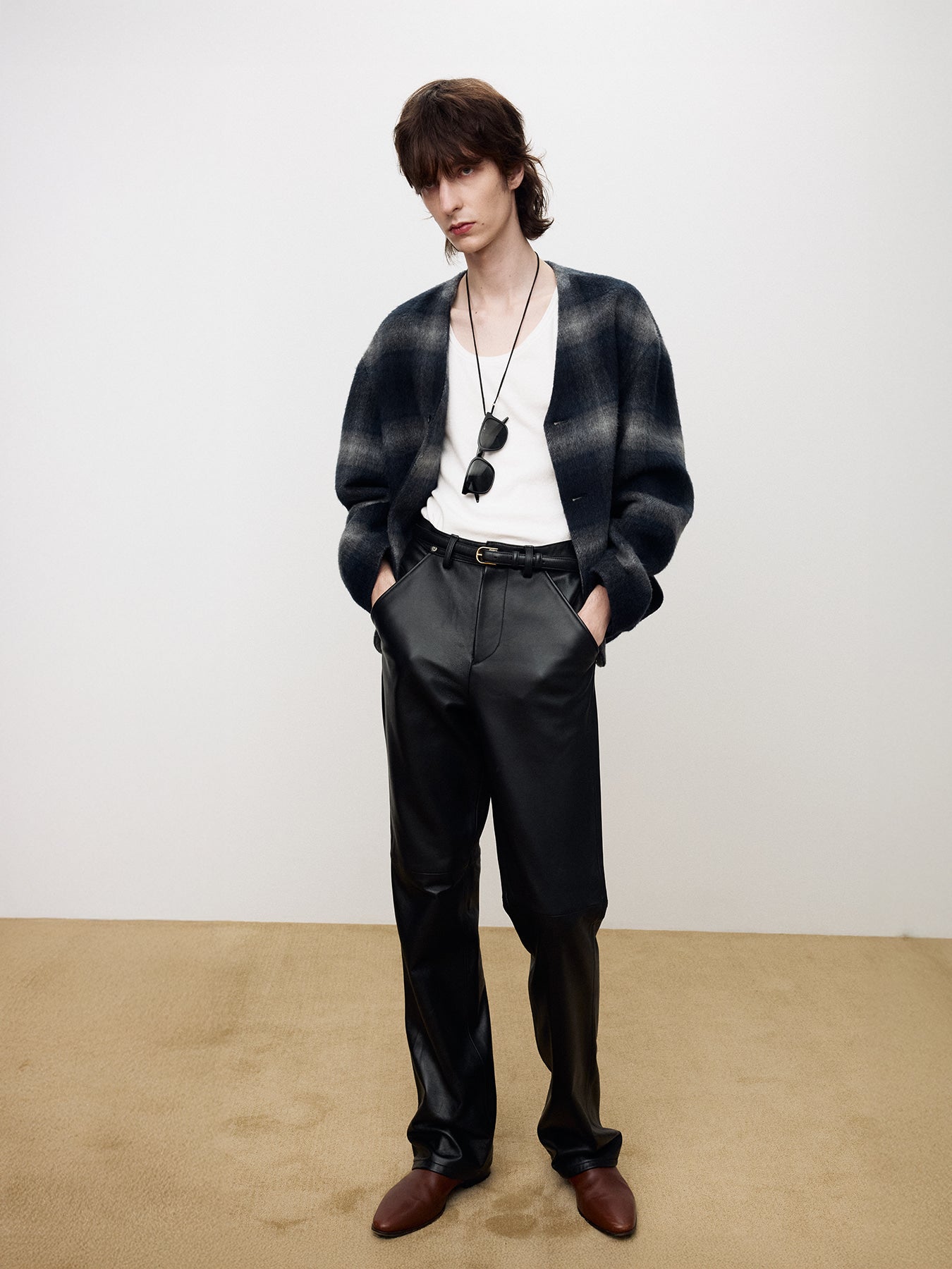 Tonywack - Checked Mohair Blouson Italian Fabric (Navy/Grey) product image 5 | TRAB K-Fashion Australia