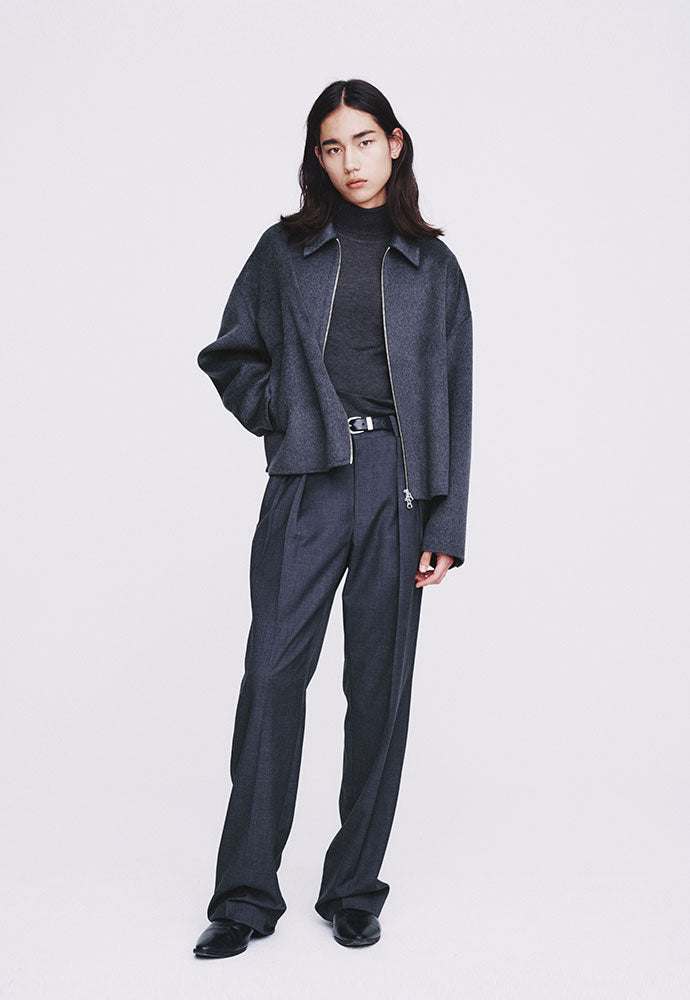 Tonywack - Handmade Cashmere Zipped Blouson Jacket (Charcoal) product image 4 | TRAB K-Fashion Australia