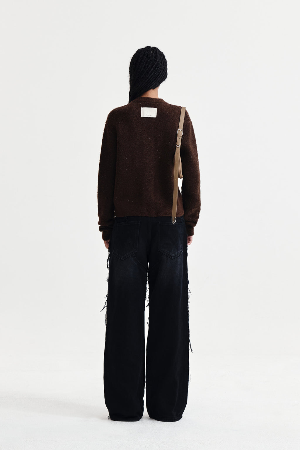Matin Kim - Matin Poni Coni Knit Zip Up (Brown) product image 7 | TRAB K-Fashion Australia