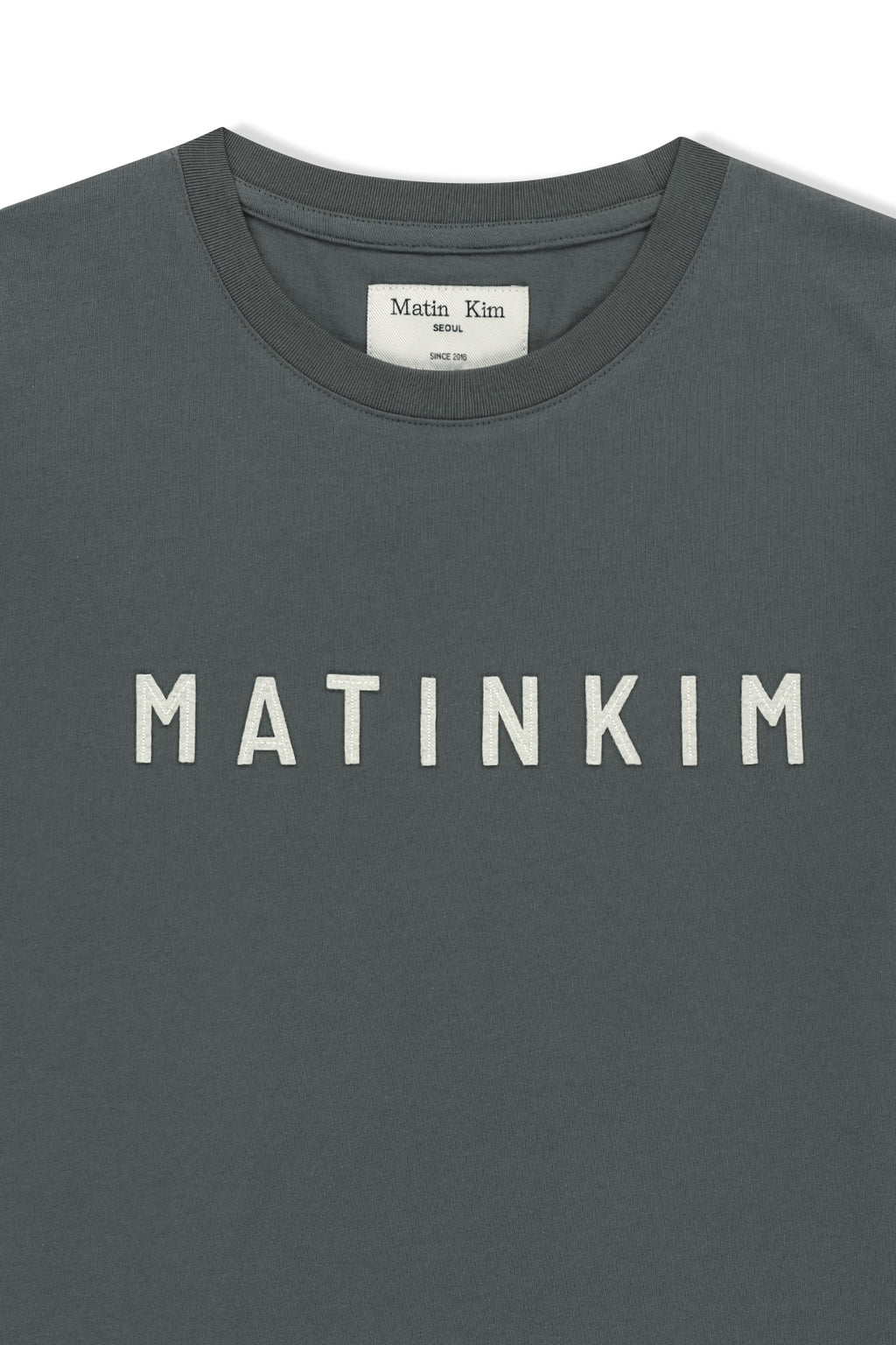 Matin Kim - Applique Felt Logo Top (Charcoal) product image 3 | TRAB K-Fashion Australia
