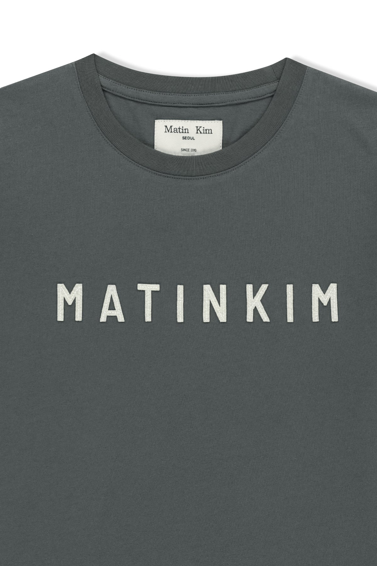 Matin Kim - Applique Felt Logo Top (Charcoal) product image 3 | TRAB K-Fashion Australia