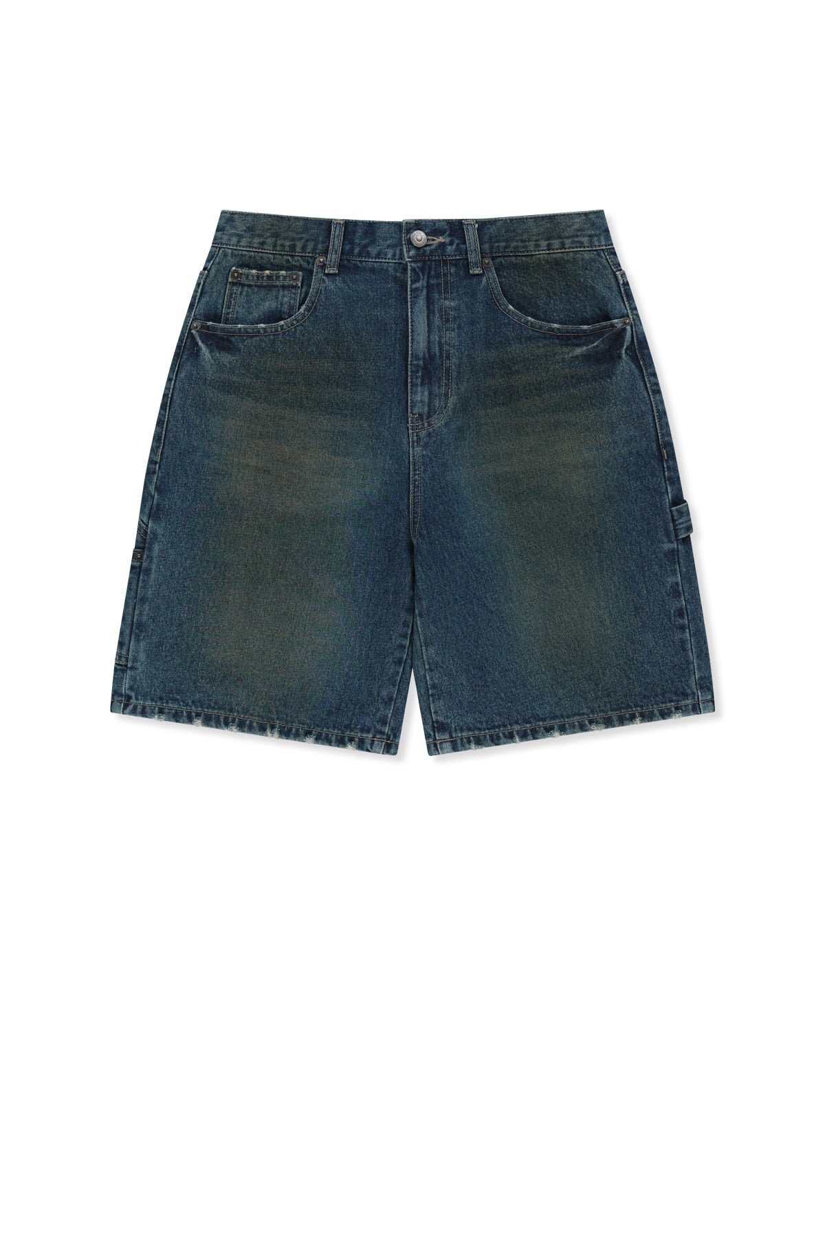 Matin Kim - Carpenter Bermuda Denim Pants (Blue) product image 1 | TRAB K-Fashion Australia