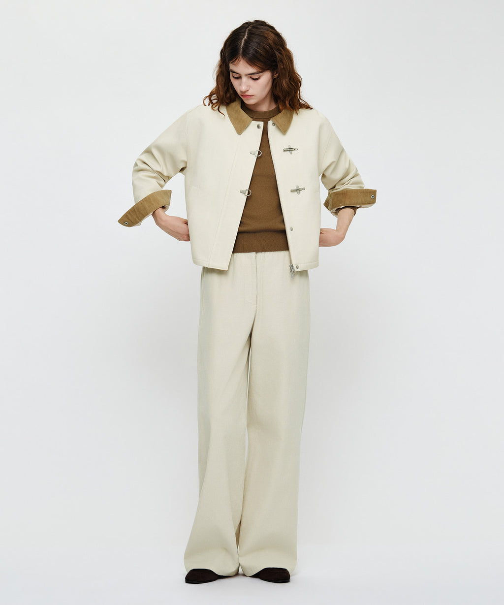 Marithe & Francois Girbaud - Cotton Crop Work Jacket (Cream) product image 5 | TRAB K-Fashion Australia