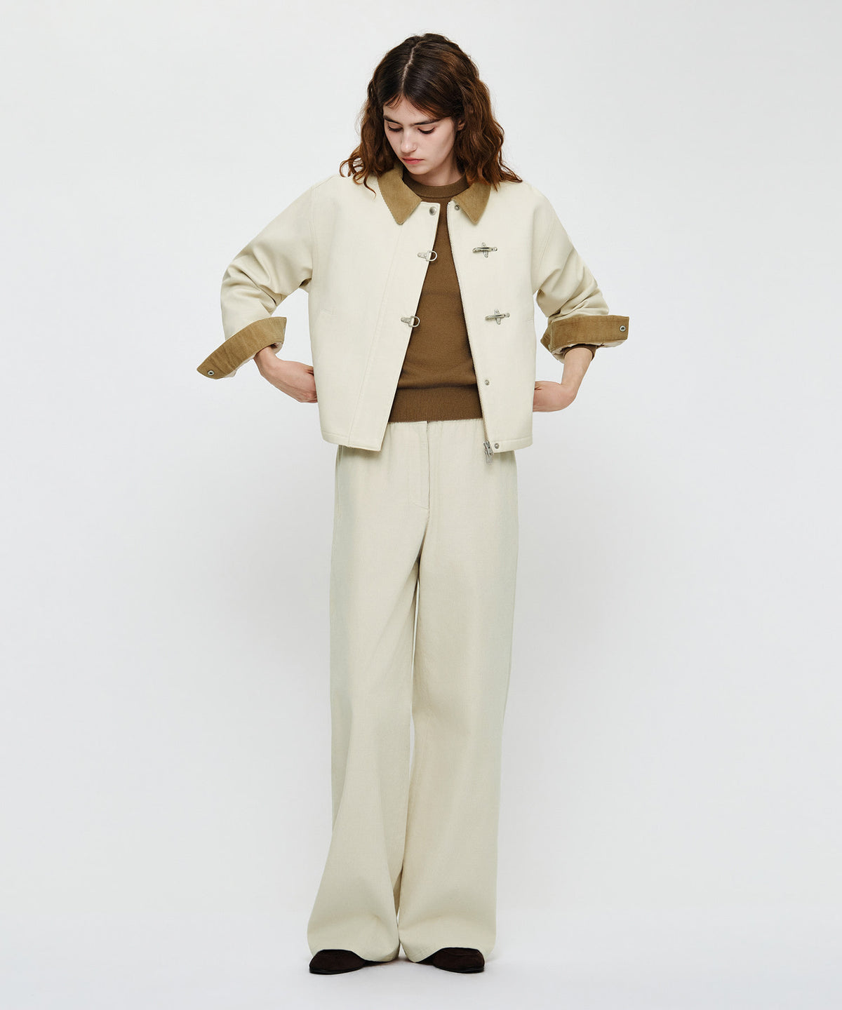 Marithe & Francois Girbaud - Cotton Crop Work Jacket (Cream) product image 5 | TRAB K-Fashion Australia