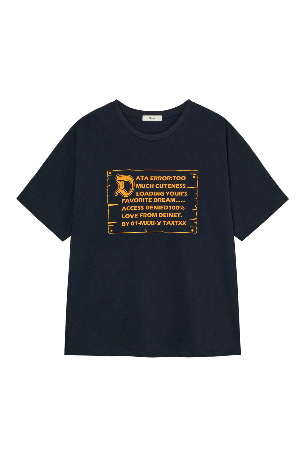 Deinet - D Lettering Graphic Oversized T-Shirt (Navy) product image 1 | TRAB K-Fashion Australia