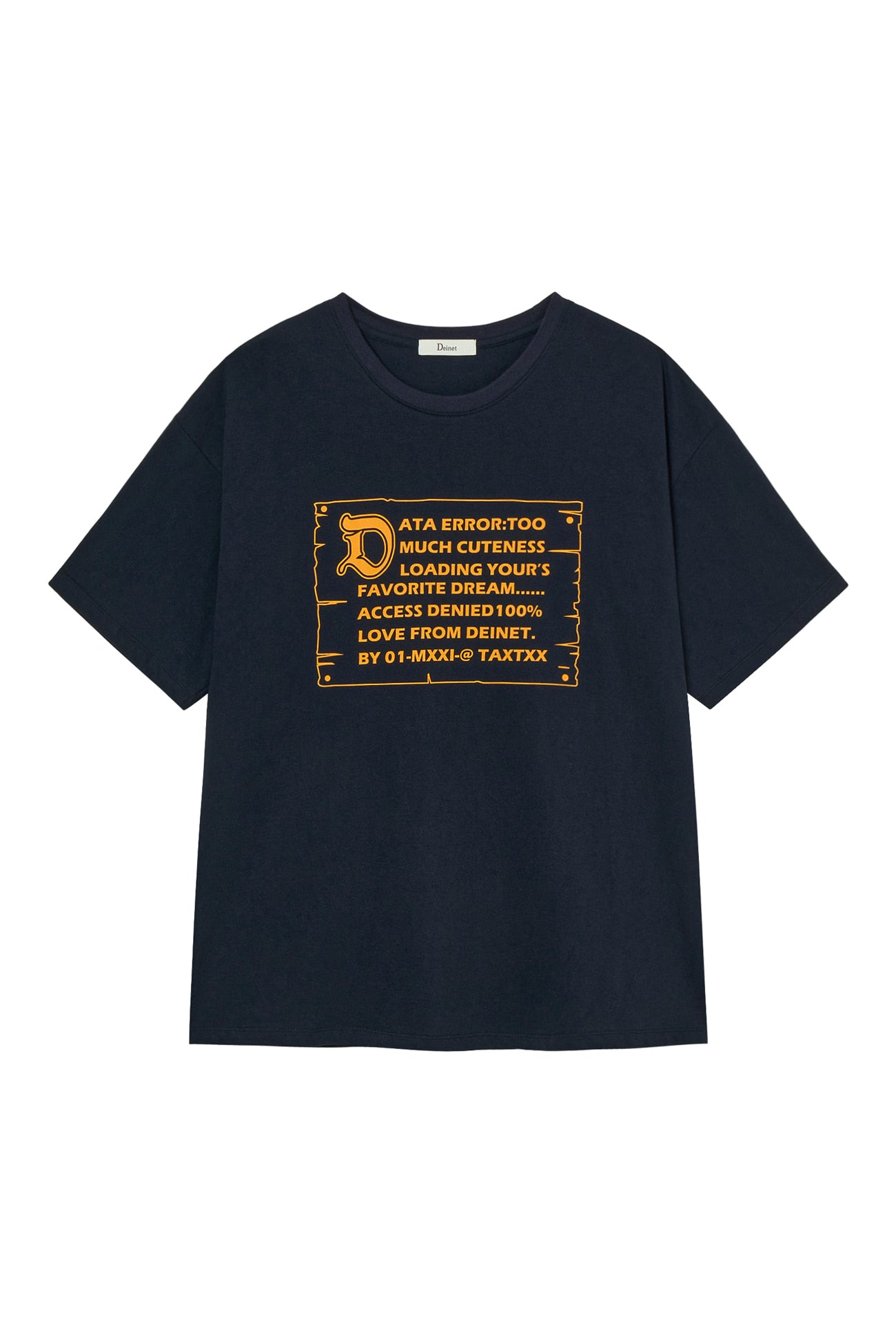 Deinet - D Lettering Graphic Oversized T-Shirt (Navy) product image 1 | TRAB K-Fashion Australia