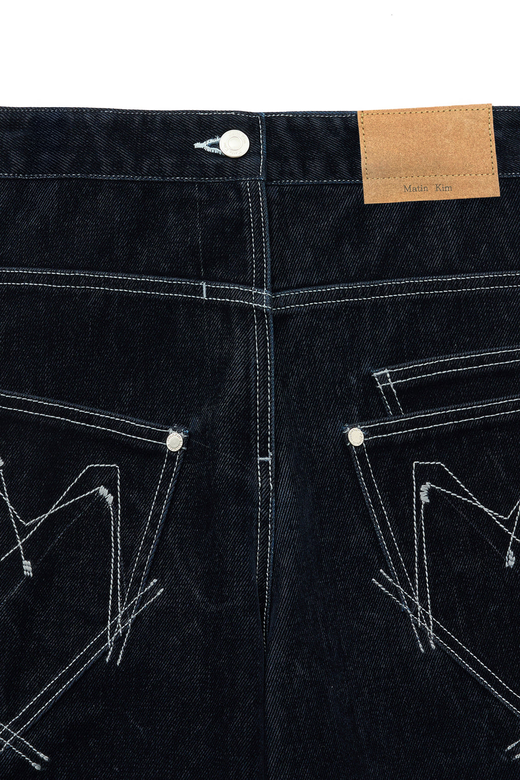 Matin Kim - Reverse Velvet Wide Denim Pants (Navy) product image 3 | TRAB K-Fashion Australia