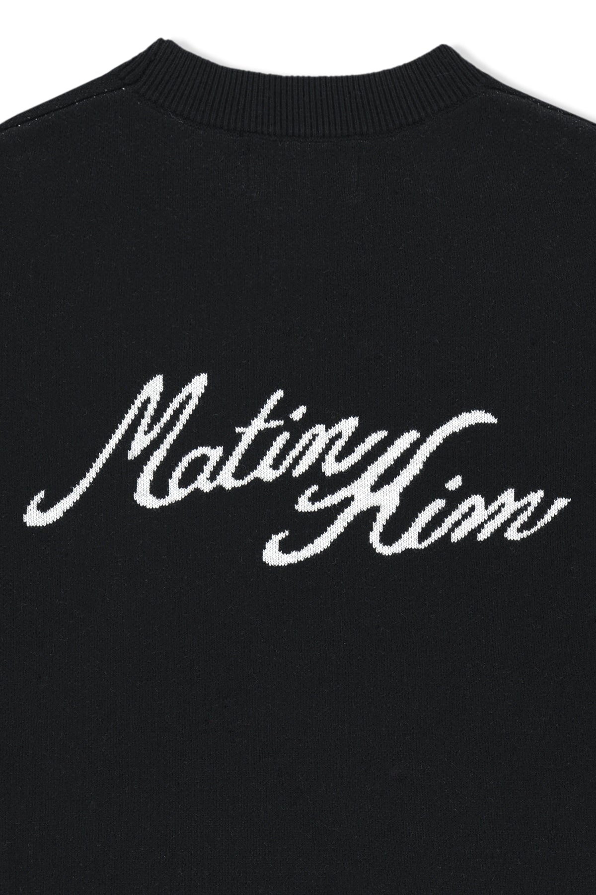 Matin Kim - Calligraphy Back Logo Knit Pullover (Black) product image 5 | TRAB K-Fashion Australia