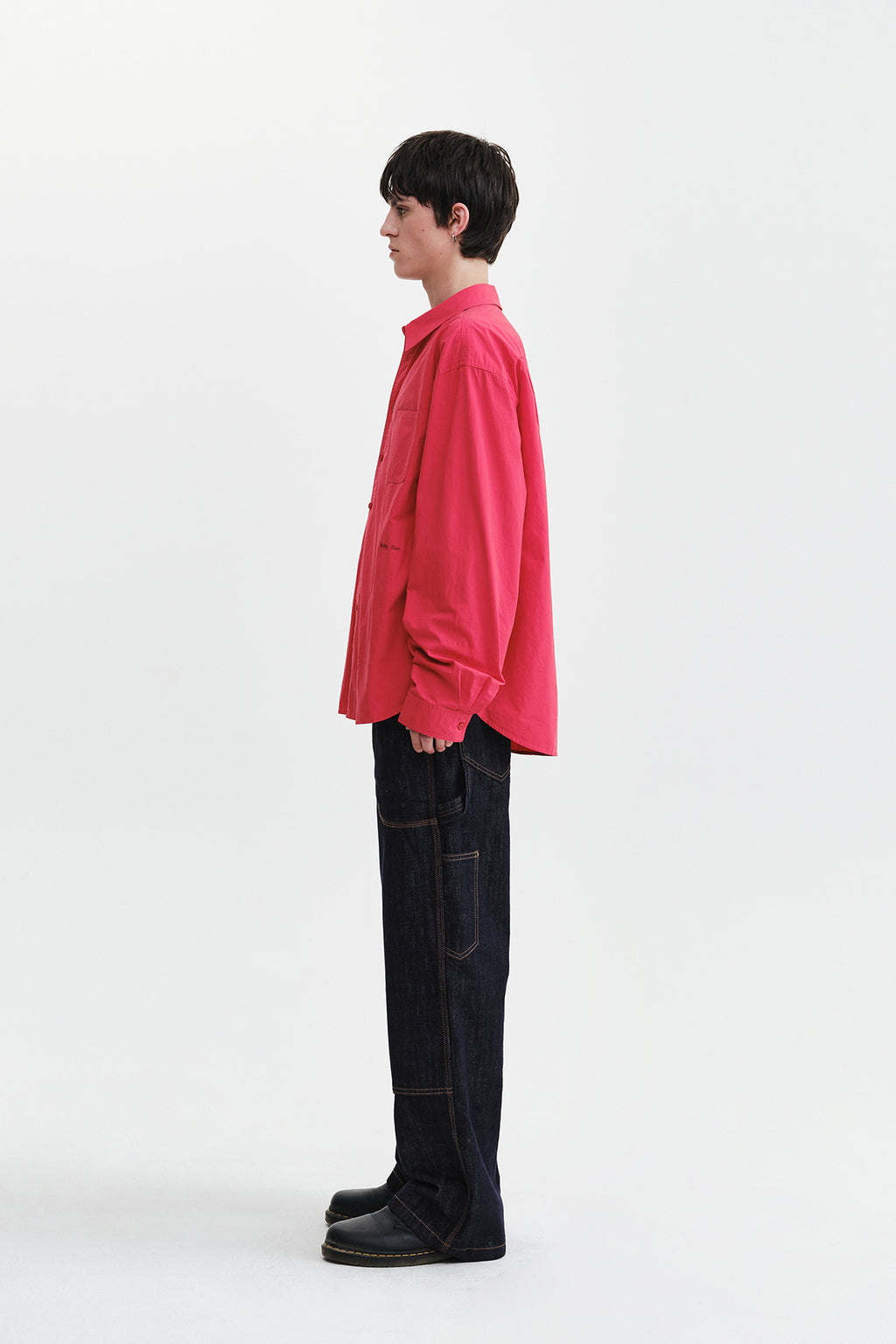 Matin Kim - Washed Cotton Pocket Shirt (Red) product image 7 | TRAB K-Fashion Australia