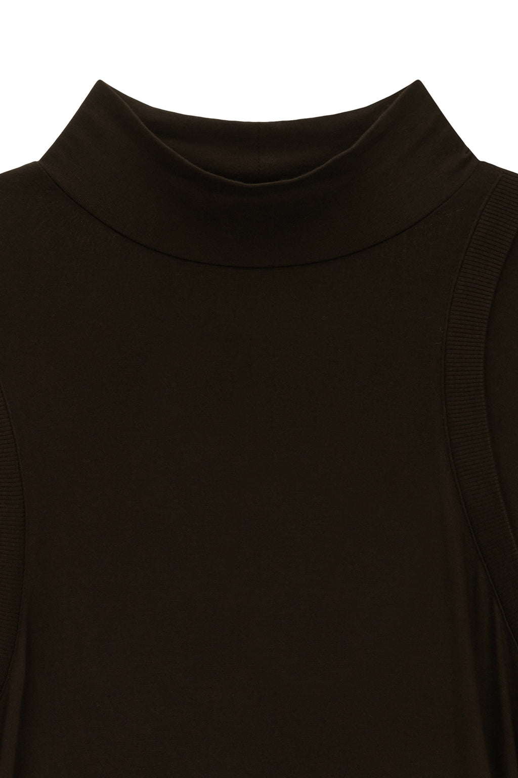 Matin Kim - Rib Layered Half Neck Long Sleeve Top (Brown) product image 3 | TRAB K-Fashion Australia