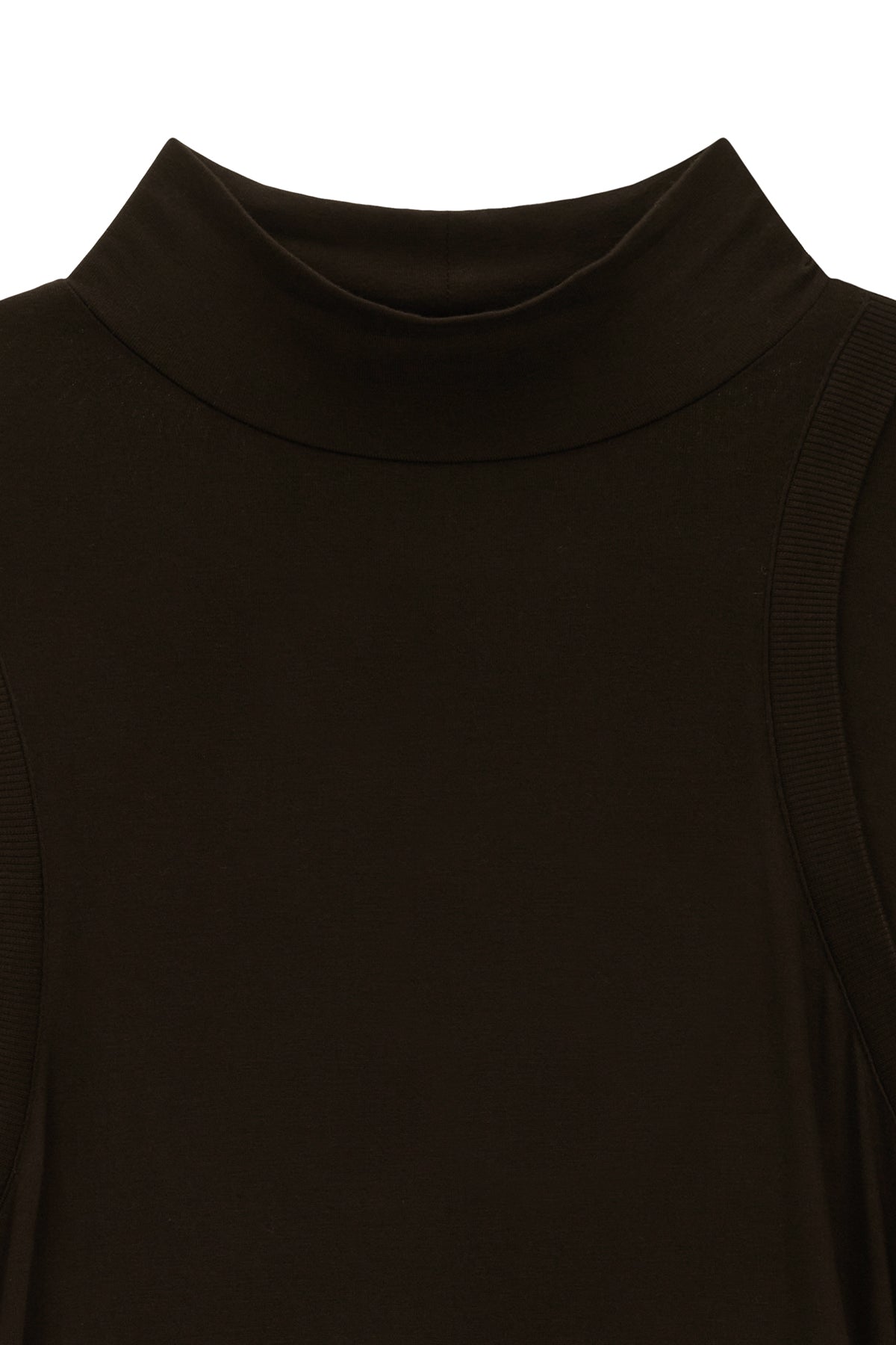 Matin Kim - Rib Layered Half Neck Long Sleeve Top (Brown) product image 3 | TRAB K-Fashion Australia