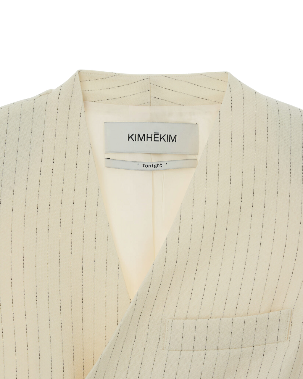 Kimhe Kim - Draped Collarless Wool Jacket (Ivory) product image 8 | TRAB K-Fashion Australia